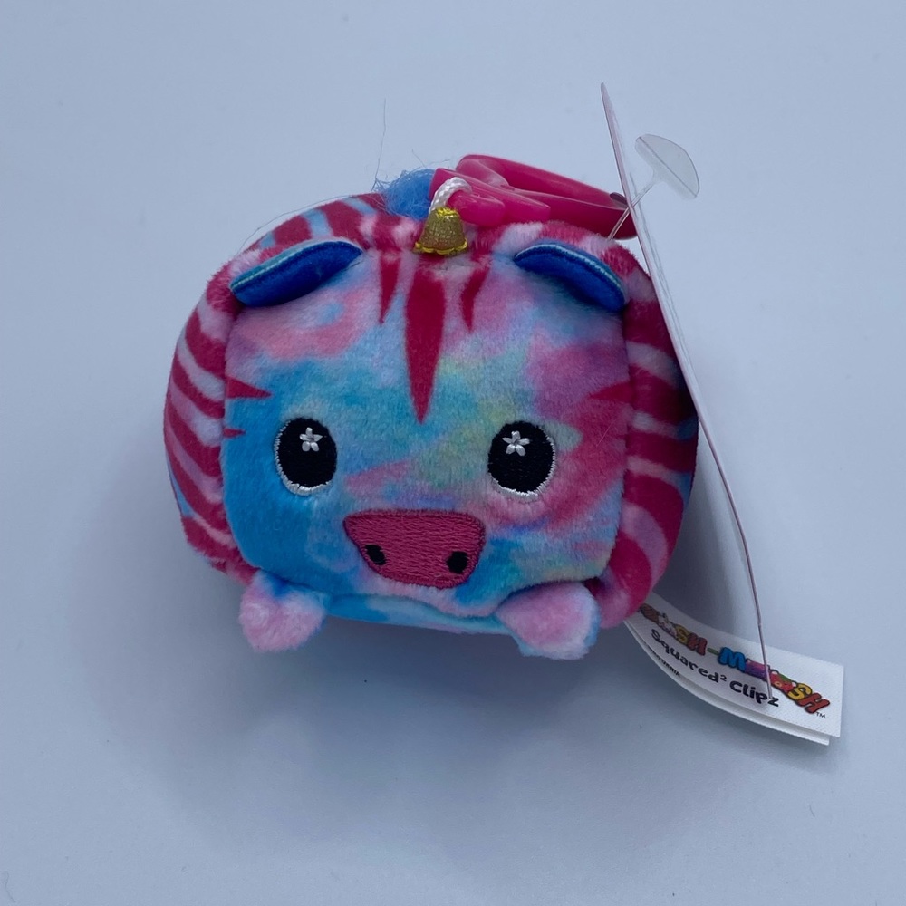 Unicorn Moosh-Moosh Cubes Clip for Backpack or Keys